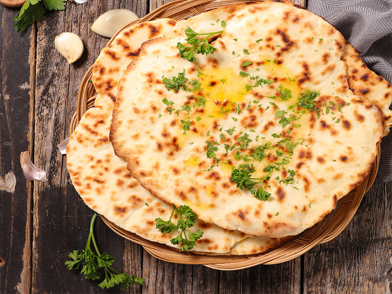 Keto Naan Bread with Melted Garlic Butter